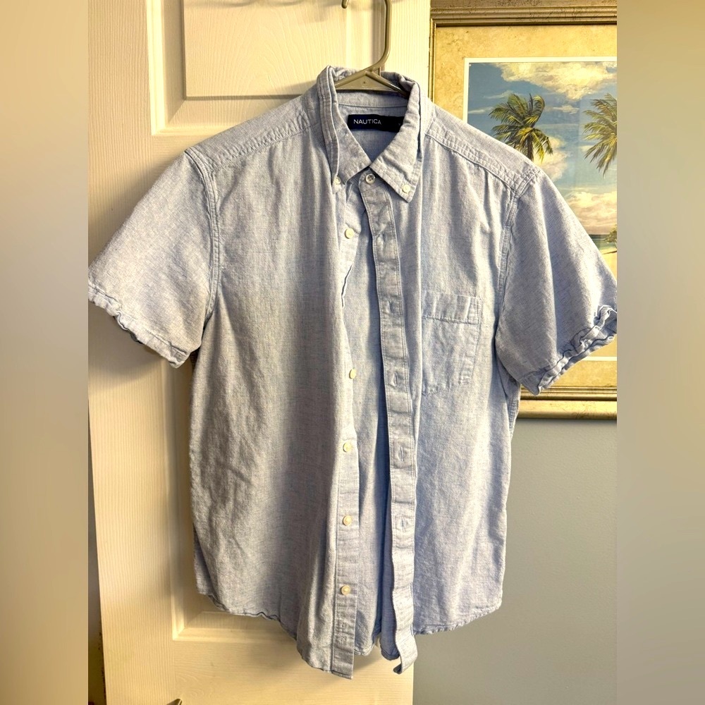MENS NAUTICA SHORT SLEEVE BUTTON DOWN